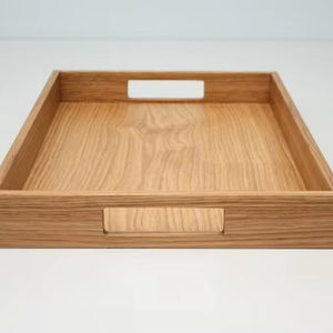 Bandeja de Madera Pulida Hecha a Mano Personalizada para Servir Desayuno, Té, Café y Decoración del Hogar - Product Image 1