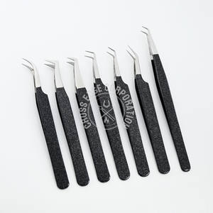 Eyelash Extension Tweezer Fiber Tip Straight Isolation Fine X Boot Private Label Tweezers with Trimming Scissor for Extension - Product Image 1