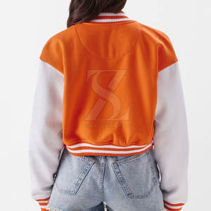 Pakistán fabrica Top corto Letterman chaquetas de alta calidad ligero Oem diseño Crop Top Letterman chaquetas - Product Image 2