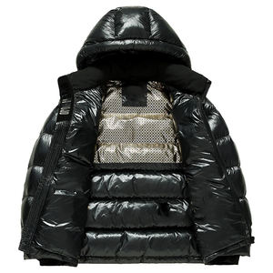 Gilet classique à capuche unisexe, en polyester/nylon brillant, pour l'hiver, gilet décontracté sans manches, veste matelassée chaude, réversible à l'avant - Product Image 1