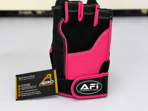 Unisex Pink Black Microfiber Fitness <b>Gloves</b> PU Leather Fingerless Adjustable Wrist Strap Gym <b>Weight</b> Training Strength - Product Image 1