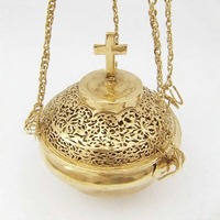 Brûleur d'encens à charbon de bois antique GlorySmoke Holy Flame encensoir en laiton fabriqué à la main pour la messe et les offrandes spirituelles