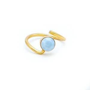 Elegant 18K <b>Gold</b> Plated Blue <b>Opal</b> Birthstone <b>Ring</b> Stylish Certified Wedding Party Jewelry Gift for Women Bulk Available India - Product Image 2