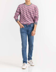 Pull en maille chaud pour homme, coupe ample, col rond, manches longues, anti-boulochage, avec logo sur le devant - Product Image 3