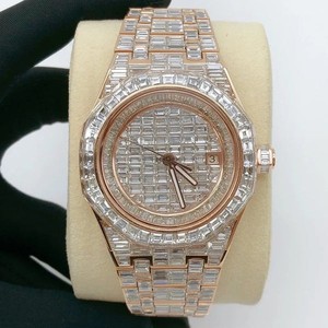 Personalized Baguette Cut VVS Moissanite Diamond Iced Out Hip Hop <b>Mechanical</b> Automatic Wrist <b>Watch</b> Fashion Luxury Wear <b>For</b> <b>Men</b> - Product Image 1
