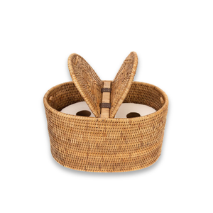 Porte-mouchoirs en rotin à 2 compartiments pour la cuisine et la décoration intérieure, couvercle de boîte à mouchoirs élégant et transparent - Product Image 1