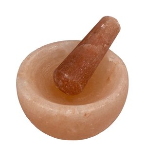 Pilon à mortier de sel rose de l'Himalaya de qualité supérieure le plus vendu Style de fleur d'ivoire Sel sain Fabriqué Artisanat naturel - Product Image 6
