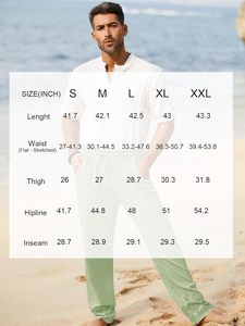 Tricoté toile hommes droit léger décontracté survêtement pantalon 2025 été plage élastique Yoga voyage Baggy - Product Image 5