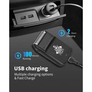 Afeitadora Eléctrica Inalámbrica para Hombre con Cuchillas Flotantes para Cara y Cuerpo, Rasuradora Rotatoria Recargable para Uso en RV - Product Image 3