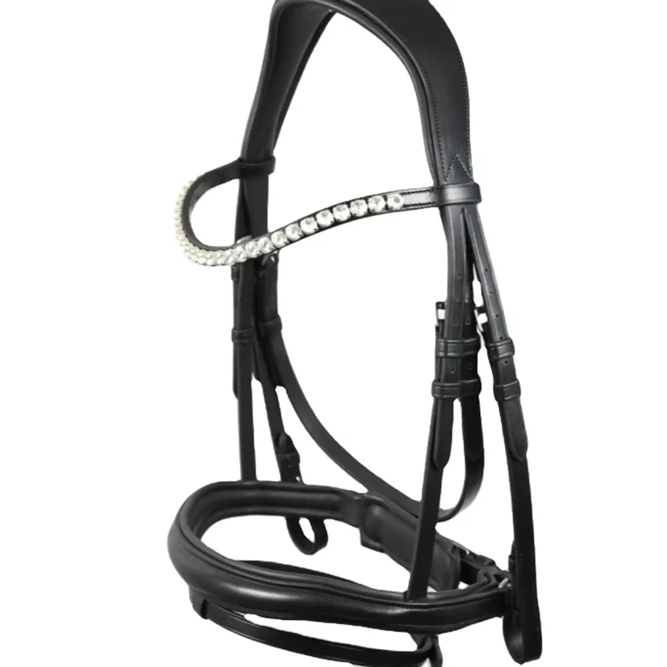 Sbriglia di Dressage di cavallo resistente in pelle di alta qualità di design elegante con cristalli Swarovski fascia per sopracciglia da horskraft