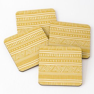Juegos de posavasos exóticos para tazas de té, decoración estampada, alfombrillas y almohadillas de madera, posavasos con botones de caja, juego de posavasos de madera para Hotel y hogar - Product Image 4