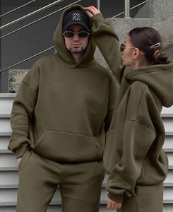 Custom <b>Knitted</b> Solid Long Tracksuit for Women Breathable Hooded Sweatshirt Two Piece Sports <b>Set</b> OEM Supplier Casual Jogging - Product Image 5