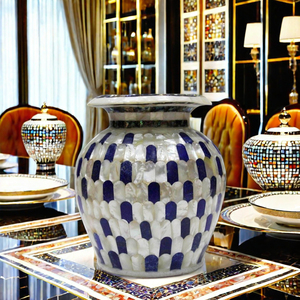 Tienphong กระถางดอกไม้ลายหินอ่อนสีขาวแบบสุ่มลายแม่ของไข่มุก - Product Image 3