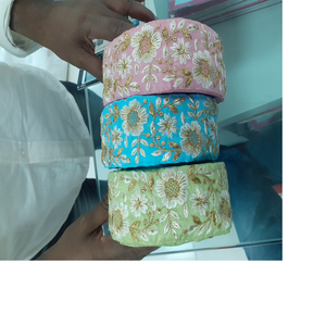 Lacets en organza de 2 pouces de largeur sur mesure Style à face unique avec fil brodé multicolore Options de travail Broderie de fil - Product Image 1