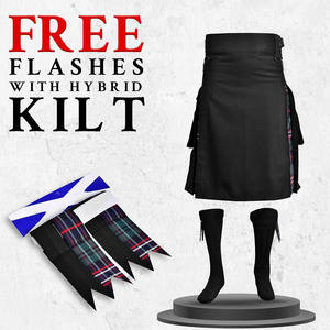 Kilts Utilitarios Híbridos de Venta Caliente 2026 para Hombre, Kilt Tradicional Escocés con Tartán Black Stewart - Product Image 3