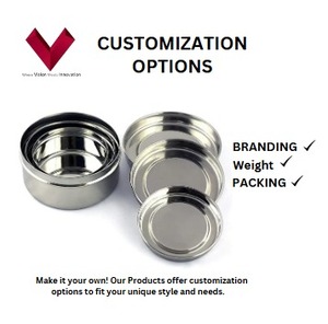 Boîte à lunch domestique en acier inoxydable ustensiles de cuisine de qualité alimentaire Dabba pour Puri collations stockage de gâteaux voyage activité de plein air - Product Image 2