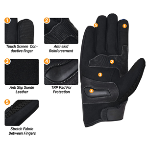 Guantes ergonómicos de verano con dedos completos, guantes protectores anticaída para acrobacias de motociclismo, guantes de fibra de carbono para motocicleta - Product Image 5