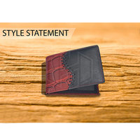 Cartera de cuero de moda con detalles de puntada fina y cartera de cuero compacta de material Premium
