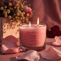 Bougie parfumée à mèche en bois crépitante, dans un bocal en verre ambré transparent, à la cire de soja naturelle, pour une ambiance chaleureuse et douillette