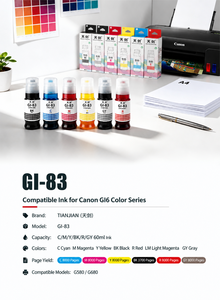 Bouteille d'encre compatible <span class=keywords><strong>Canon</strong></span> GI-83 pour imprimante G580 G680, <span class=keywords><strong>r</strong></span>éservoir d'encre pour impression photo, fournitures d'impression professionnelles pour la maison et le bureau - Product Image 2