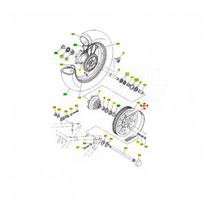 Courroie de distribution d'origine pour moto XV a WILD STAR 1600 99-02, engrenage et chaîne de distribution, modèle 4WM462410000 - Product Image 1