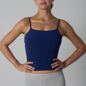 Camiseta sin mangas para mujer, versátil, de algodón, transpirable, tejida, para yoga, gimnasio, con textura acanalada. - Product Image 3