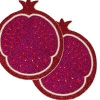 Napperon perlé luxueux sur le thème des fruits tapis de chargeur brodé conception de grenade pour la maison hôtels salle à manger décor de Table de fête