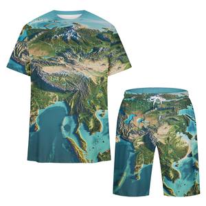 Camisa personalizada de verano de color sólido para hombre, pantalones cortos de manga corta con solapa, conjunto deportivo informal de dos piezas para hombre de verano - Product Image 3