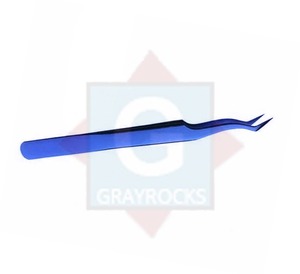 Pince à épiler pointue d'extension de cils bleu de qualité professionnelle pince à épiler d'isolation de ramassage de ventilateur de poignée de cils - Product Image 1