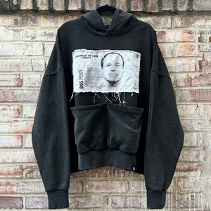 Sweat à capuche personnalisé lourd 100% coton avec fermeture éclair pour hommes Sweat à capuche vintage lavé à l'acide avec broderie patch appliqué en détresse pour hommes - Product Image 2