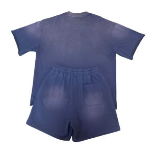 Streetwear sur mesure 2025 100% coton t-shirt surdimensionné à l'acide graphique d'été et ensemble court de 2 pièces pour unisexe - Product Image 2