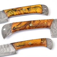 3-teiliges Professionelles Küchenmesser-Set mit Damaszener Stahlklingen und Holzgriffen DIY-Qualität Umweltfreundlich OEM-Unterstützung