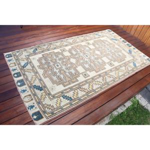 พรมลายตุรกี ขนาด 3.3x6 ฟุต (100x183 ซม.) สีน้ำเงินวินเทจแบบปะติดปะต่อ - Product Image 2