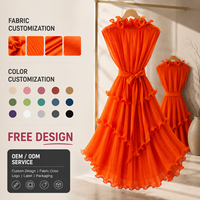 Robe midi plissée en mousseline exquise, col lotus élégant, robe de soirée pour femme, robe de banquet de vacances, boutique de mode féminine