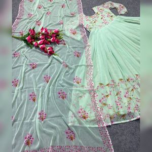 Anarkali de Mujer Elegante de la Mejor Calidad en Faux Georgette con Estampado Digital y Dupatta con Estampado Digital de Diseñador, Compra a un Precio Accesible - Product Image 3