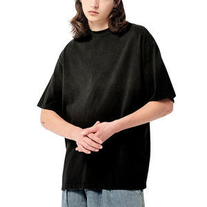 T-shirt sur mesure en coton à col épais en gros T-shirt blanc en boîte unie T-shirt blanc pour hommes T-shirt 100% coton pour hommes coupe ample imprimé - Product Image 1