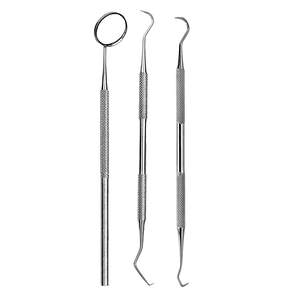 Kit de miroir buccal pour explorateur dentaire de la meilleure qualité, composé de 3 pièces, kit d'hygiène buccale, sonde d'exploration dentaire, pince à épiler - Product Image 3