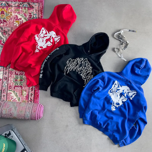 Jersey estilo pantalla impresa hombres chaqueta Casual Sudadera con capucha chaqueta cremallera sudadera hombres moda ropa deportiva hombres Sudadera con capucha - Product Image 1