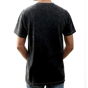 Crew Neck 100% Cotton Solid Knitted Eco-Friendly Quick Dry Fitness Oversized Acid <b>Wash</b> T-Shirts for Men High Quality - Product Image 3