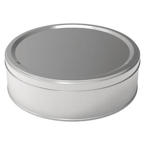 Caja de hojalata redonda, contenedor de metal para galletas, ⌀ 215 x H65 mm, tapa deslizante de 2 LT - Product Image 1