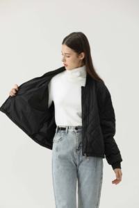 เสื้อแจ็กเก็ตนักบินแขนยาวสำหรับผู้หญิงเสื้อผ้าผู้หญิงเสื้อแจ็คเก็ตออกแบบได้ตามต้องการสไตล์ใหม่ล่าสุด - Product Image 5