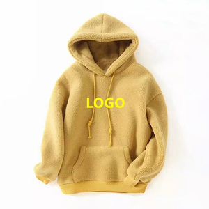 เสื้อฮู้ดผ้าฟลีซแบบสวมหัวสีพื้นสำหรับผู้ชายใส่ในฤดูหนาวโลโก้ได้ตามต้องการ - Product Image 1