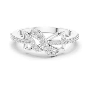 0.33 CT Lab-Grown Diamond <b>Infinity</b> Twist Ring for Women VVS-VS EF Clarity 18KT, 14KT, 10KT Gold & 925 Silver <b>Rose</b>, - Product Image 1