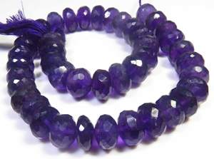 ลูกปัดอเมทิสต์สีม่วงทรงรอนเดลเหลี่ยมเพชรพลอยจากบราซิล ขนาด 9-9.5 มม. ความยาว 10 นิ้ว แบบร้อยเป็นเส้น  คุณภาพสูงสุด น้ำหนัก 150 กะรัต - Product Image 5