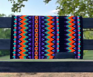 Western Show Horse Saddle Blanket Diseño de Nueva Zelanda Manta de sillín de lana hecha a mano Top Wool Saddle Pad Size - Product Image 1