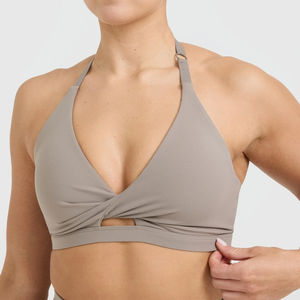Ensemble de soutien-gorge de sport côtelé sans couture personnalisé pour femmes, ensemble de leggings courts à haute élasticité, vêtements de sport, vêtements de sport, vêtements d'entraînement - Product Image 4