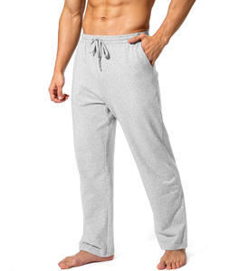 Pantalones de Hombre de Algodón y Poliéster de Alta Calidad, Transpirables, Color Gris, con Rayas Curvas y Abertura en el Bajo - Product Image 2