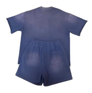 Conjuntos Cortos para Hombre, Nuevos, Profesionales, de Alta Calidad, Lavado Ácido, Desgastados, 100% Algodón Jersey, Diseño Transpirable, Diseño Personalizado de Gran Peso - Product Image 3