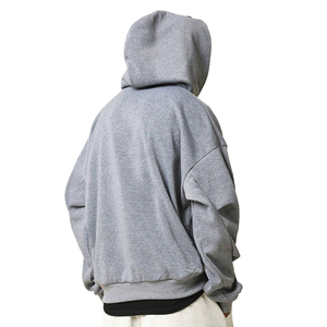 เสื้อกันหนาวหน้ากากสวมหัวขนาดใหญ่แบบมีฮู้ดเสื้อสเวตเตอร์มีซิปรูดไหล่มีลายปักตามสั่งแนวสตรีท - Product Image 2