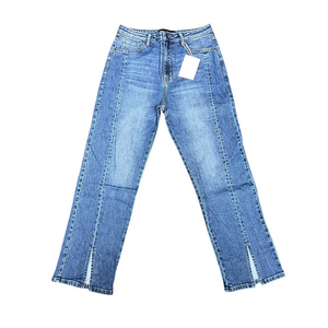 Jeans skinny streetwear en denim de couleur personnalisée, respirant, motif uni, taille mi-haute, 100% coton - Product Image 1